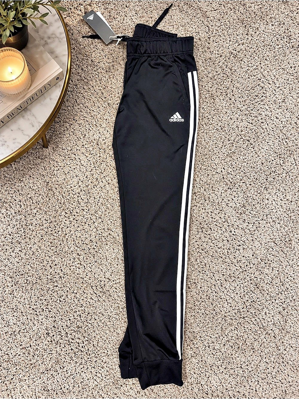 Adidas Slim Track Pants Black Size Small NWT